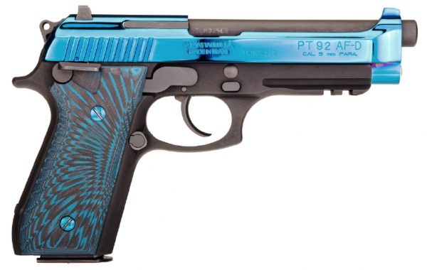 Taurus Pt92 9Mm Da Bl Pvd/G10 17+1 As 1-920151-Pvd2|Blue Pvd Slide 1 920151 Pvd2