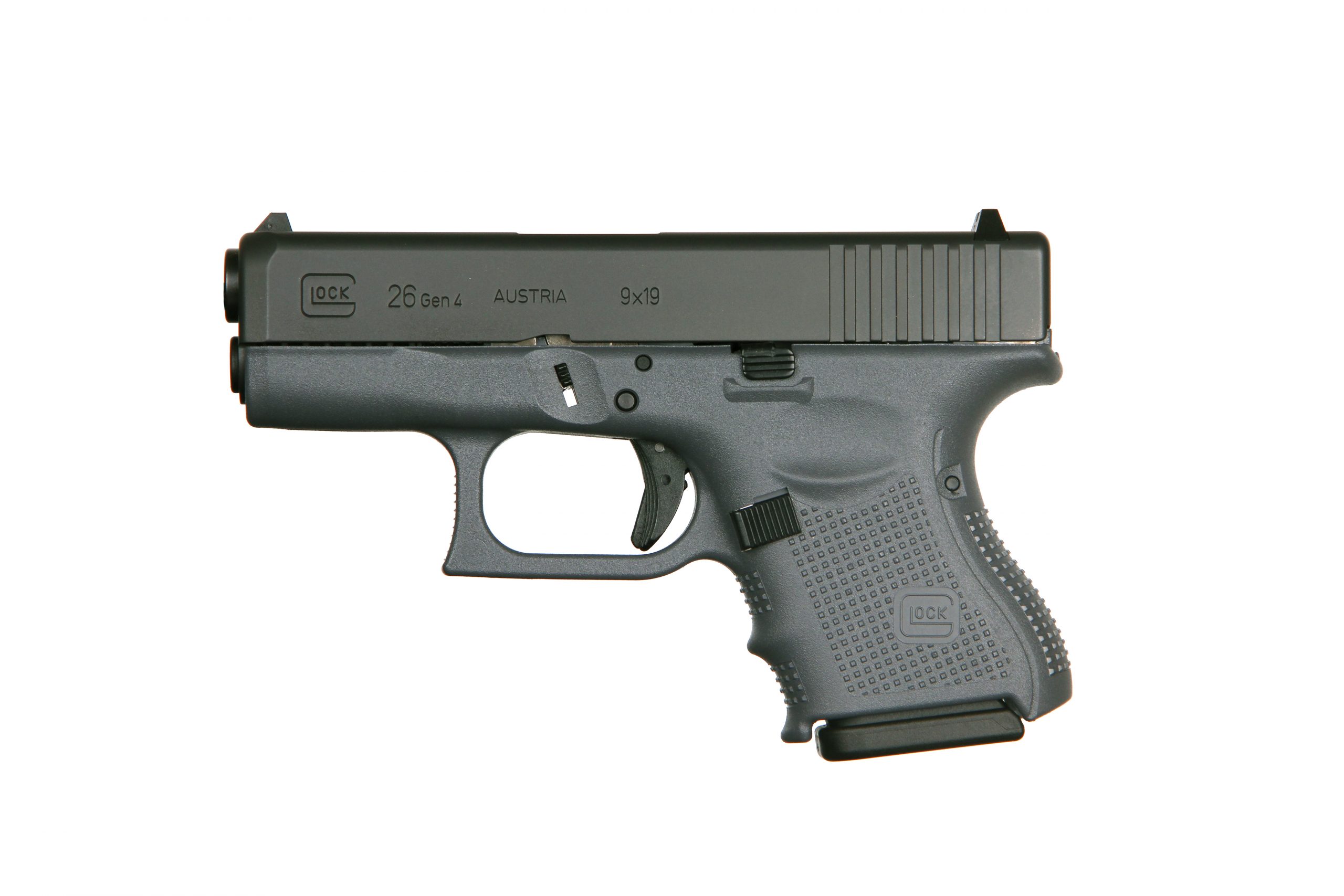 Glock Austria / Glock Inc. G26 G4 Gray 9Mm 10+1 3.46″ Fs# 3-10Rd Mags Glpg2550201Gf L Scaled