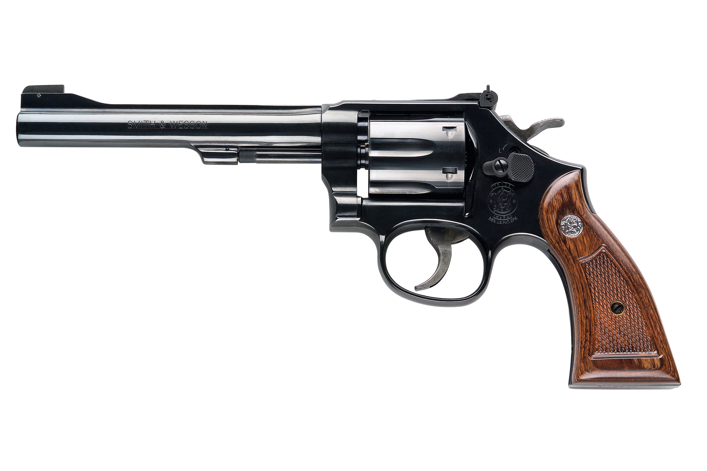 Smith And Wesson 17 Masterpiece 22Lr 6″ Bl/Wd 150477 Blue W/ Chckrd Wood Grp Sm150477