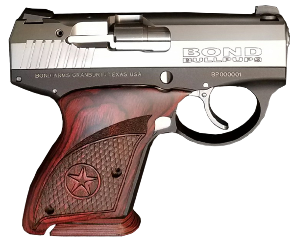 Bond Arms Bullpup9 Stainless 9Mm 3.35&Quot; Barrel 7-Rounds W/ Engraved Rosewood Grips 45212