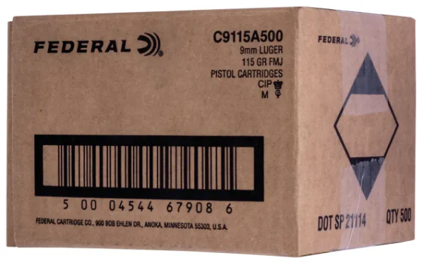 Federal Champion 9Mm 115-Grain 500-Rounds Fmj Federal Champion C9115A500 604544679083