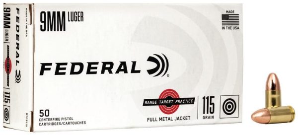 Federal Range And Target Brass 9Mm 115-Grain 50-Rounds Fmj Federal Range And Target Rtp9115 029465064709 1
