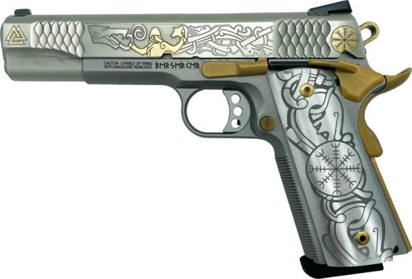 Smith And Wesson 1911 E-Series &Quot;Viking&Quot; Gold Inlay On Stainless .45 Acp 5&Quot; 8Rds Grabagun Exclusive Gag Sw108482 Viking