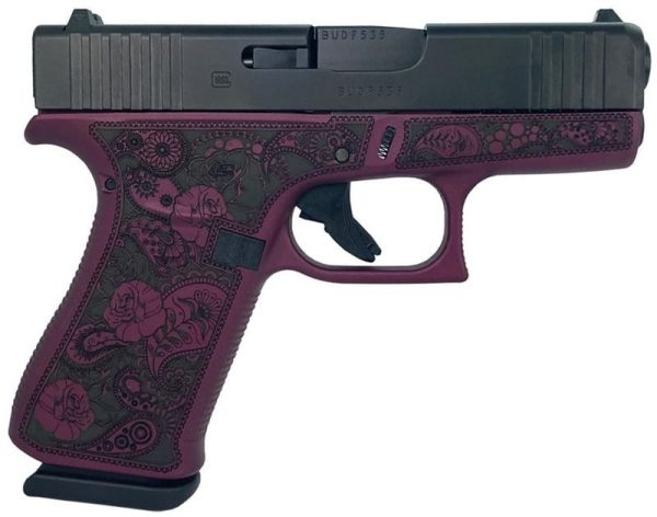 Glock 43X Black Cherry 9Mm Pistol 3.41&Quot; Barrel 10-Rounds Paisley Engraved