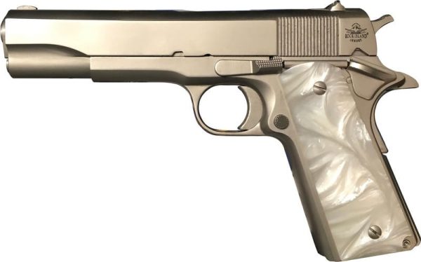 Rock Island Armory M1911-A1 Gi Nickel .45 Acp 5&Quot; Barrel 8-Rounds Mother Of Pearl Grips Rock Island Armory M1911 A1 Gi 1 1