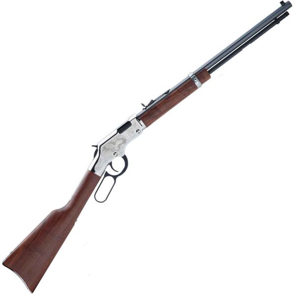 Henry Silver Eagle 2Nd Edition Engraved Nickel Receiver Lever Action Rifle - 22 Long Rifle - 20In Henry Silver Eagle 2Nd Edition Golden Eagle Rifle 1457658 1