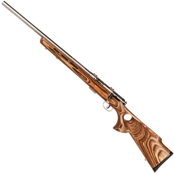 Savage 93R17 Btvlss Satin Stainless/ Brown Laminate Left Hand Bolt Action Rifle - 17 Hmr - 21In Savage 17 Series Bolt Action Rifle 1276195 1