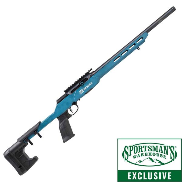 Savage A22 Precision 22 Long Rifle 18In Blue Titanium/Black Semi Automatic Modern Sporting Rifle - 10+1 Rounds Savage A22 Precision Blue Titaniumblack Semi Automatic Rifle 22 Long Rifle 18In 1639580 1