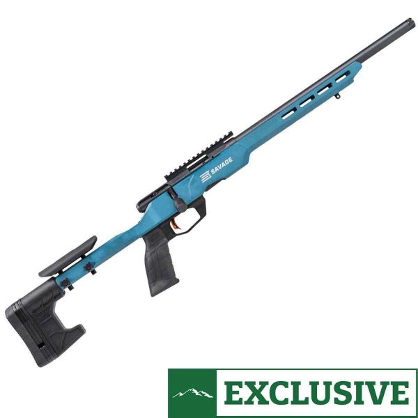 Savage B22 Precision Blue Titanium/Black Bolt Action Rifle Savage B22 Precision Blue Titaniumblack Bolt Action Rifle 22 Long Rifle 18In 1639579 1