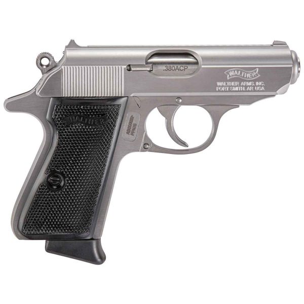 Walther Ppk/S 380 Auto (Acp) 3.3In Stainless Pistol - 7+1 Rounds Wather Ppks 380 Auto Acp 33In Stainless Pistol 71 Rounds 1540052 1